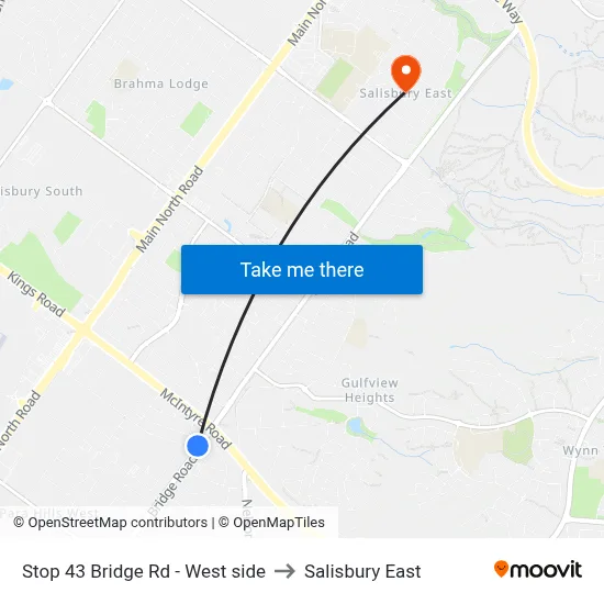Stop 43 Bridge Rd - West side to Salisbury East map