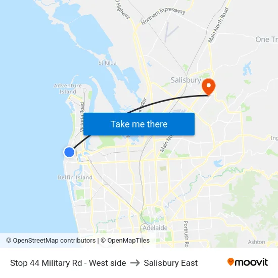 Stop 44 Military Rd - West side to Salisbury East map