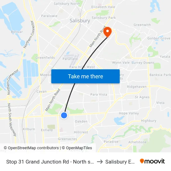 Stop 31 Grand Junction Rd - North side to Salisbury East map
