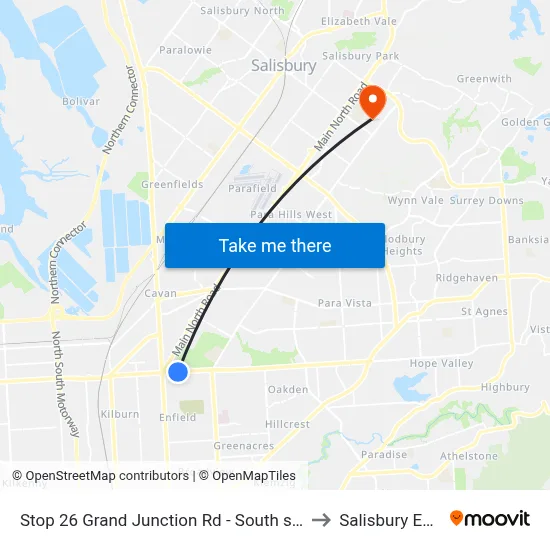 Stop 26 Grand Junction Rd - South side to Salisbury East map