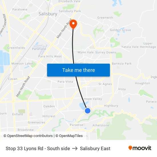 Stop 33 Lyons Rd - South side to Salisbury East map