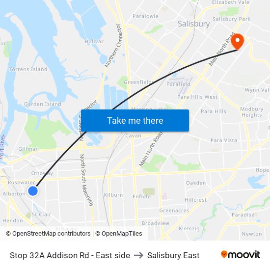 Stop 32A Addison Rd - East side to Salisbury East map