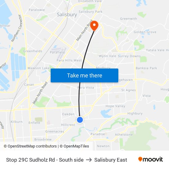 Stop 29C Sudholz Rd - South side to Salisbury East map