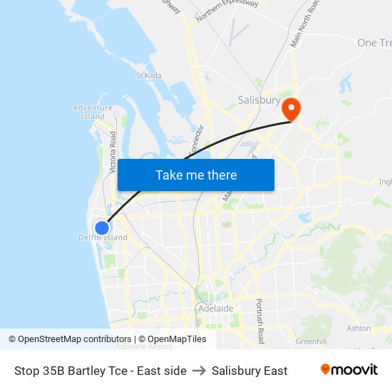 Stop 35B Bartley Tce - East side to Salisbury East map