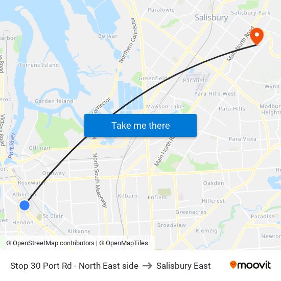 Stop 30 Port Rd - North East side to Salisbury East map