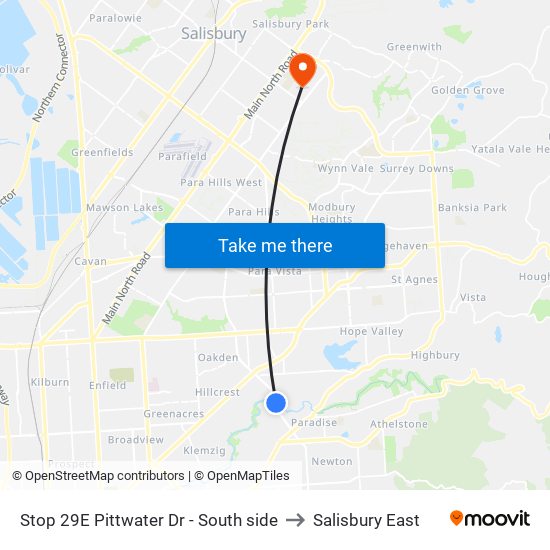 Stop 29E Pittwater Dr - South side to Salisbury East map