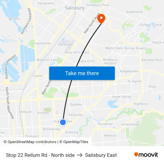 Stop 22 Rellum Rd - North side to Salisbury East map