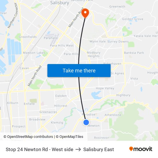 Stop 24 Newton Rd - West side to Salisbury East map