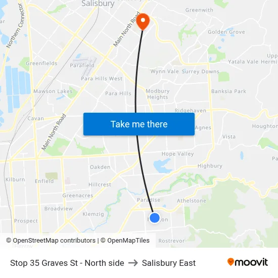 Stop 35 Graves St - North side to Salisbury East map