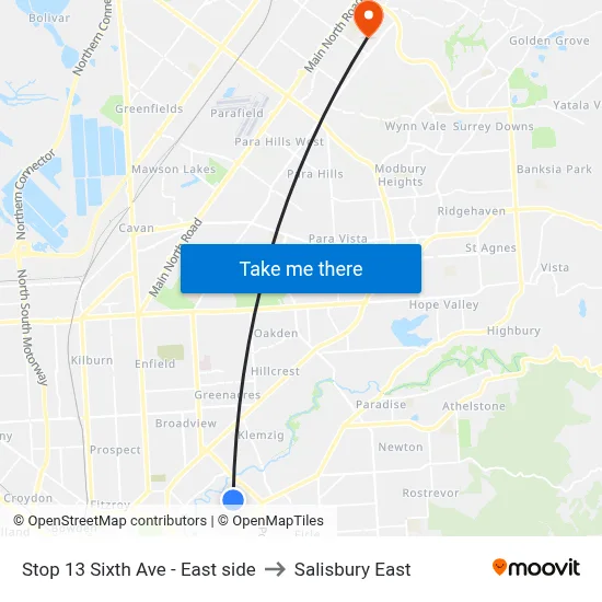 Stop 13 Sixth Ave - East side to Salisbury East map