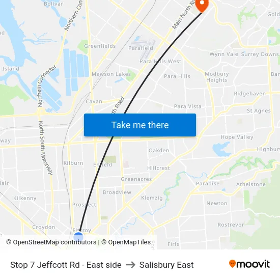 Stop 7 Jeffcott Rd - East side to Salisbury East map