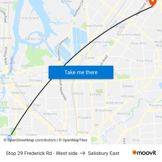 Stop 29 Frederick Rd - West side to Salisbury East map