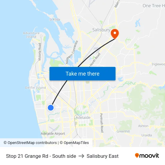 Stop 21 Grange Rd - South side to Salisbury East map