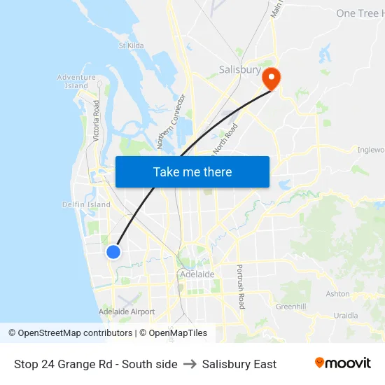 Stop 24 Grange Rd - South side to Salisbury East map