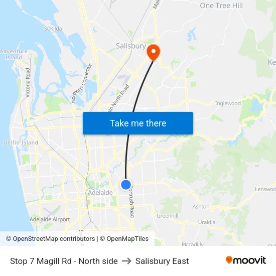 Stop 7 Magill Rd - North side to Salisbury East map