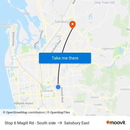 Stop 6 Magill Rd - South side to Salisbury East map