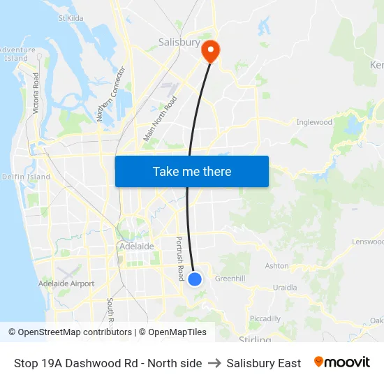 Stop 19A Dashwood Rd - North side to Salisbury East map
