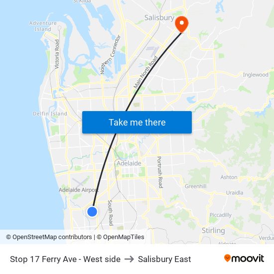 Stop 17 Ferry Ave - West side to Salisbury East map