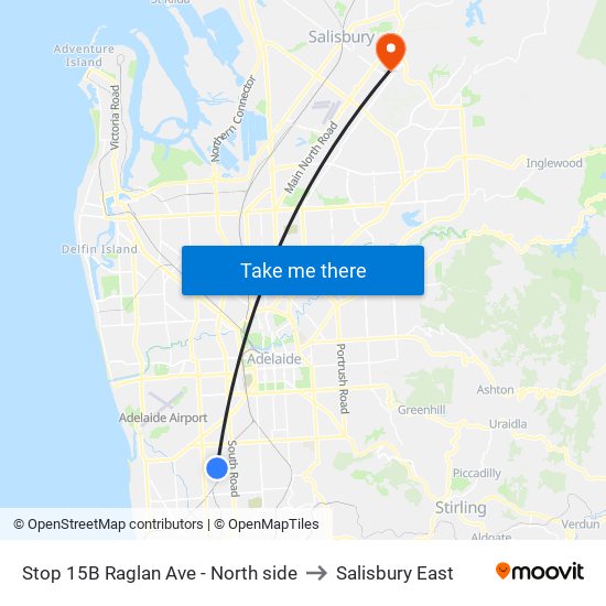 Stop 15B Raglan Ave - North side to Salisbury East map