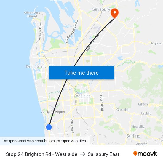 Stop 24 Brighton Rd - West side to Salisbury East map