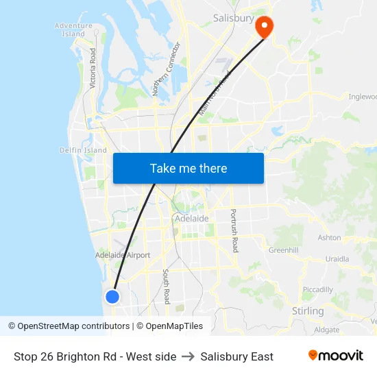 Stop 26 Brighton Rd - West side to Salisbury East map