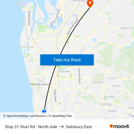 Stop 31 Sturt Rd - North side to Salisbury East map