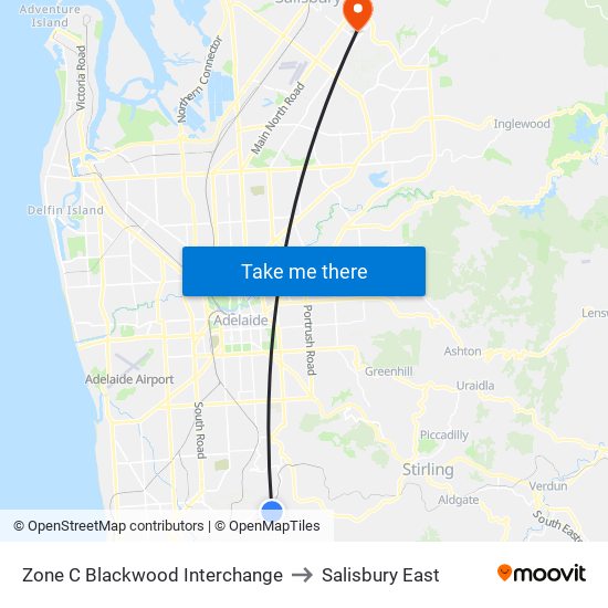 Zone C Blackwood Interchange to Salisbury East map