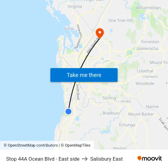 Stop 44A Ocean Blvd - East side to Salisbury East map