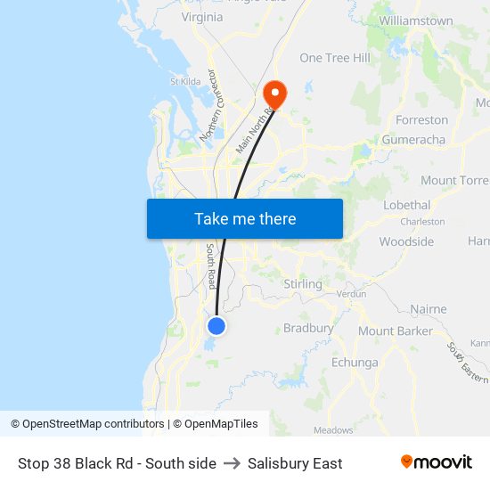 Stop 38 Black Rd - South side to Salisbury East map