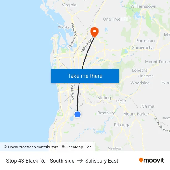 Stop 43 Black Rd - South side to Salisbury East map