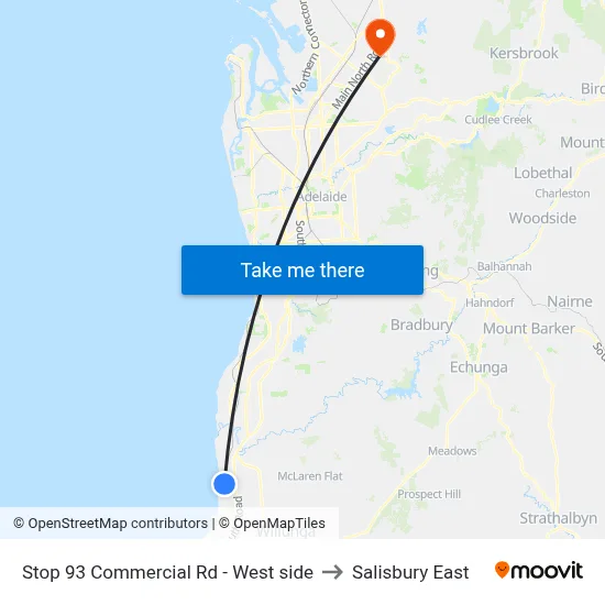 Stop 93 Commercial Rd - West side to Salisbury East map