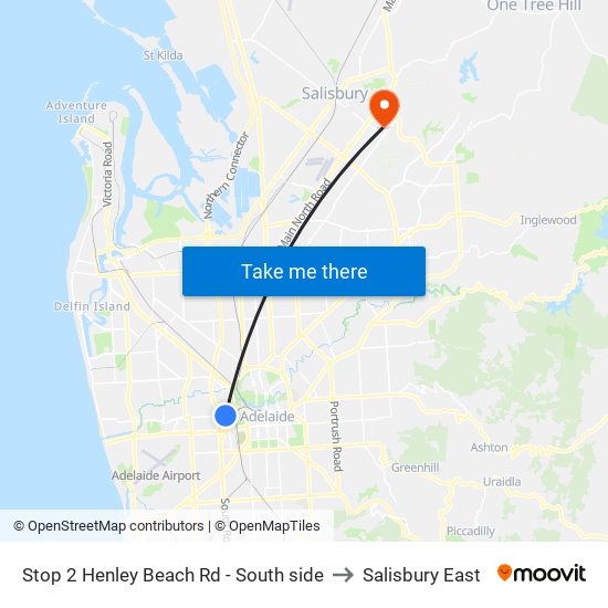 Stop 2 Henley Beach Rd - South side to Salisbury East map