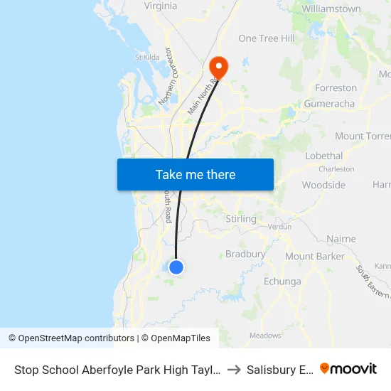 Stop School Aberfoyle Park High Taylors Rd to Salisbury East map