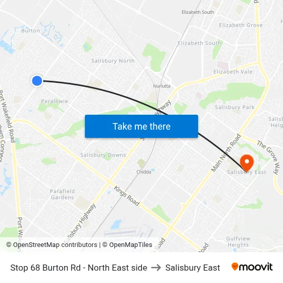 Stop 68 Burton Rd - North East side to Salisbury East map