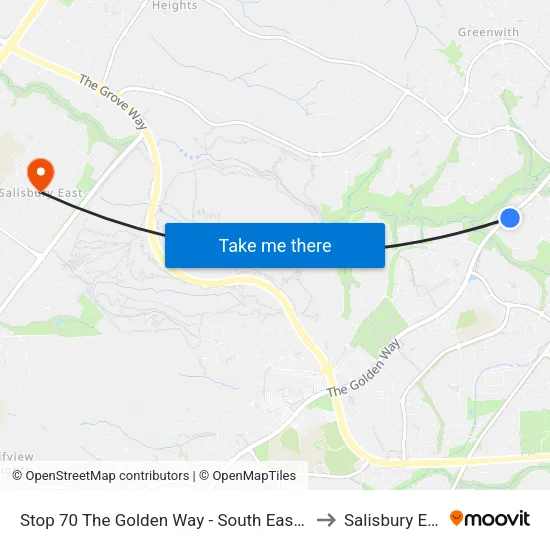 Stop 70 The Golden Way - South East side to Salisbury East map