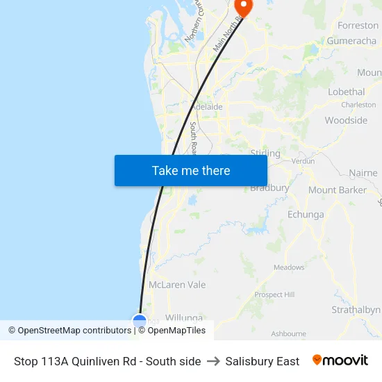 Stop 113A Quinliven Rd - South side to Salisbury East map