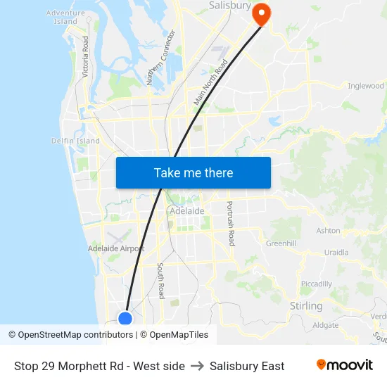 Stop 29 Morphett Rd - West side to Salisbury East map