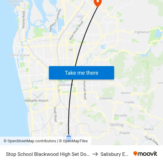 Stop School Blackwood High Set Down to Salisbury East map