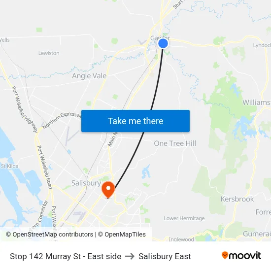 Stop 142 Murray St - East side to Salisbury East map