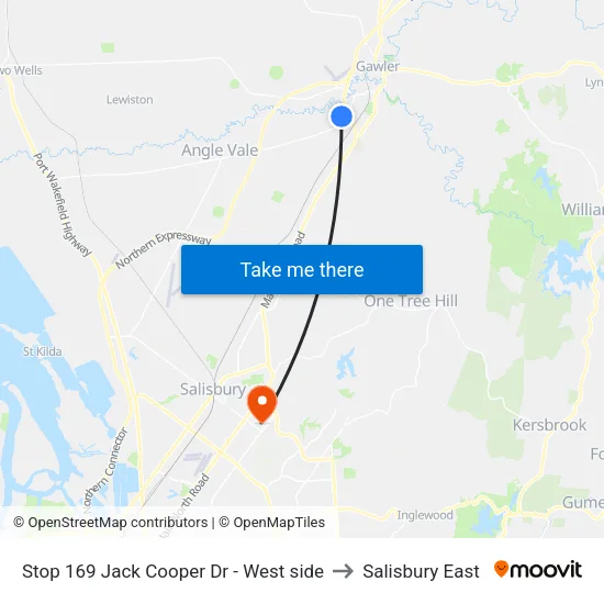 Stop 169 Jack Cooper Dr - West side to Salisbury East map