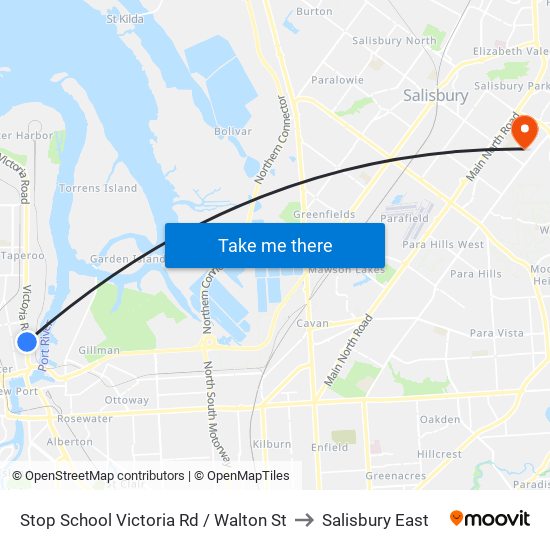 Stop School Victoria Rd / Walton St to Salisbury East map