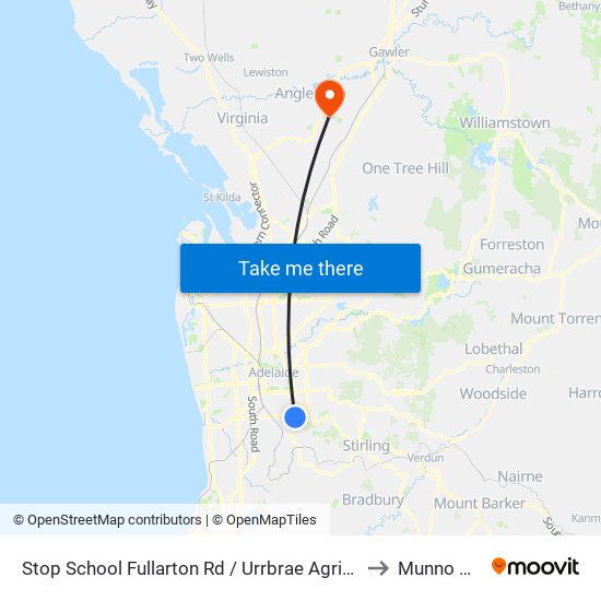 Stop School Fullarton Rd / Urrbrae Agricultural High School - West side to Munno Para West map