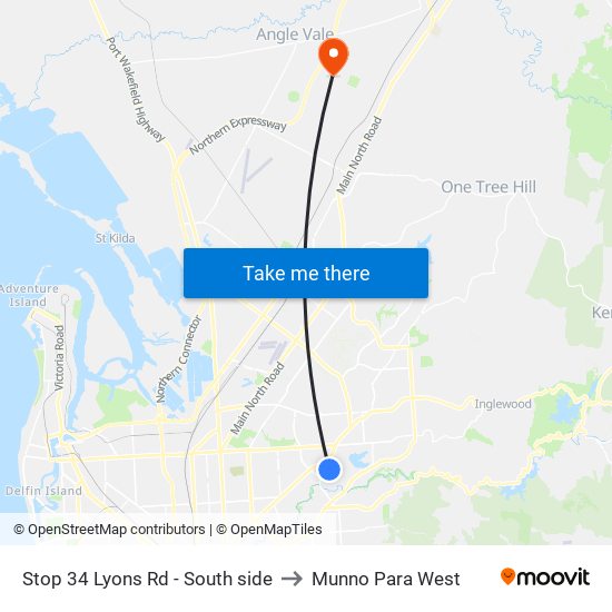 Stop 34 Lyons Rd - South side to Munno Para West map