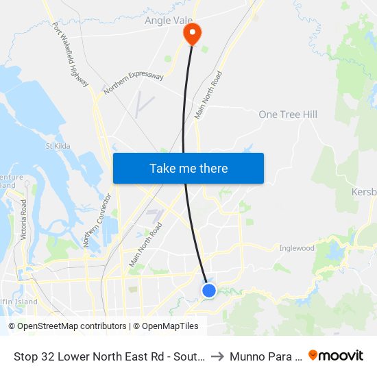 Stop 32 Lower North East Rd - South East side to Munno Para West map