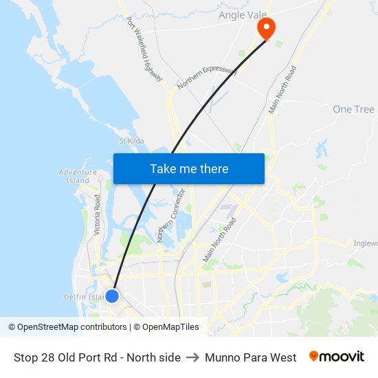 Stop 28 Old Port Rd - North side to Munno Para West map