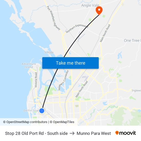 Stop 28 Old Port Rd - South side to Munno Para West map