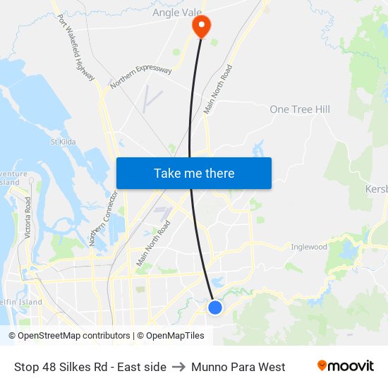 Stop 48 Silkes Rd - East side to Munno Para West map