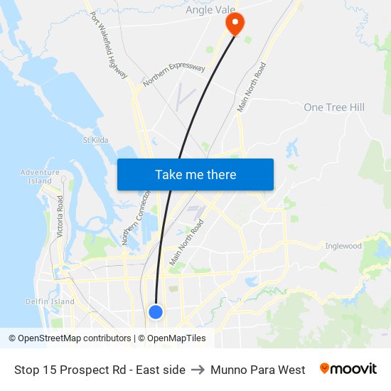 Stop 15 Prospect Rd - East side to Munno Para West map