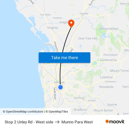 Stop 2 Unley Rd - West side to Munno Para West map