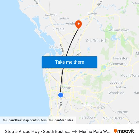 Stop 5 Anzac Hwy - South East side to Munno Para West map